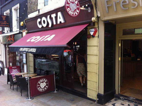 Outdoor look at Costa Coffee
